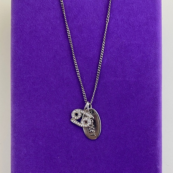 💛 Sterling Silver Zodiac Cancer Necklace - Picture 1 of 5